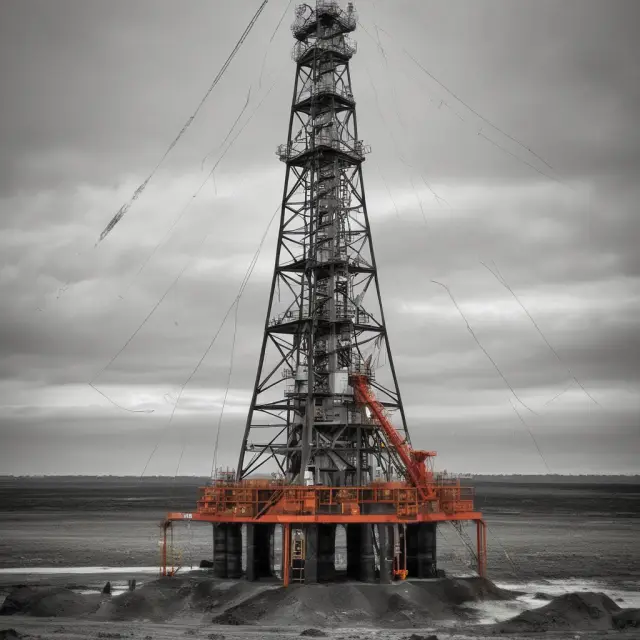 Oil rig measuring Trillion Cubic Feet (Tcf) and British thermal units (Btu), with conversion scales in sight