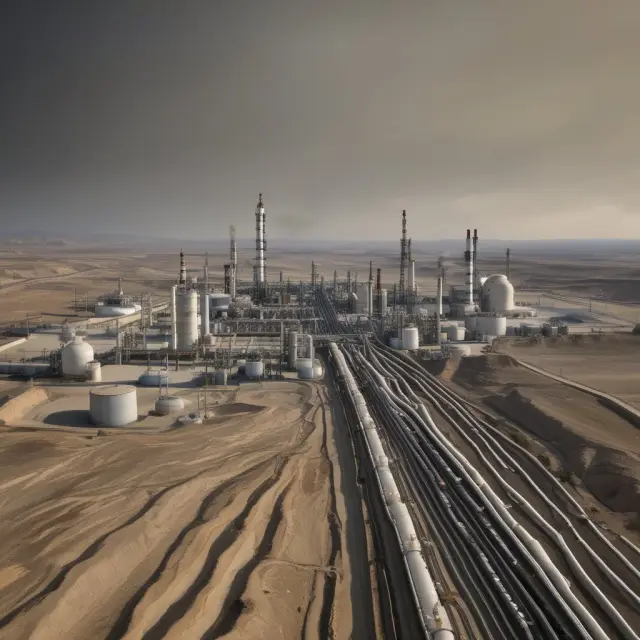 Russia and Iran, depicted as colossal natural gas reservoirs represented by scales tipped with the Tcf measurement.