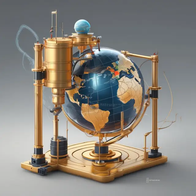 A world map illustrating the flow of Tcf, oil barrels, and cubic meters as an analogy for understanding oil measurement unit conversions.