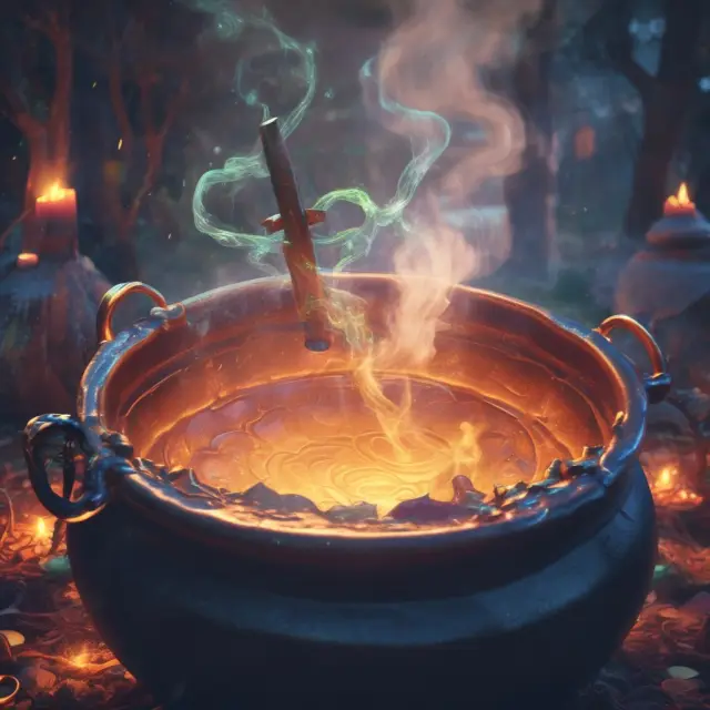 Imagery of a boiling cauldron containing stock options, index options, and stock index futures swirling together symbolizing the heightened trading activity during triple witching.