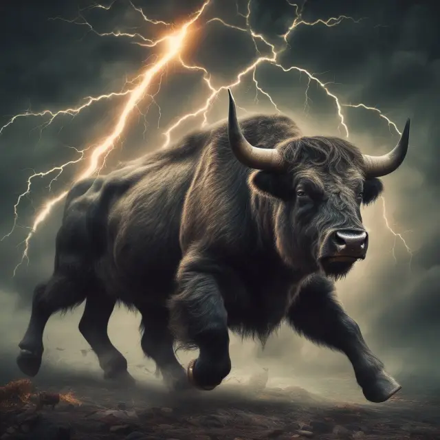 Visualizing past triple witching events, with historical price swings represented by battling bulls and bears