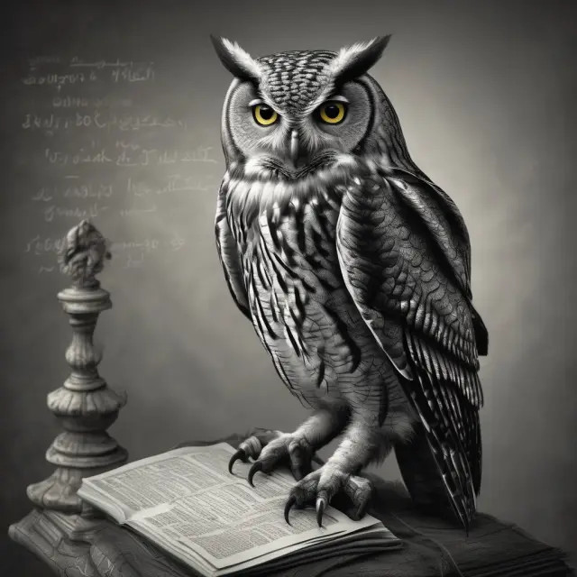 An owl scrutinizes financial charts and contracts during a triple witching event