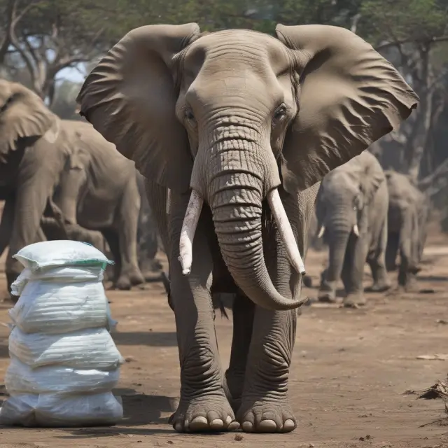 Government elephant holding financial scales, weighing the merits of the controversial TARP program