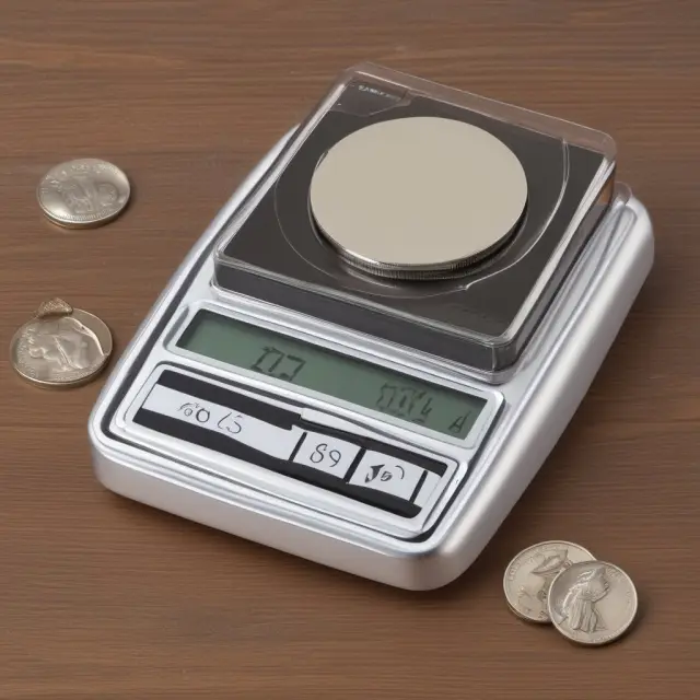 Image of a Troy Ounce balance with weights changing to illustrate conversion equivalents for standard ounces, pounds, kilograms, and grains.