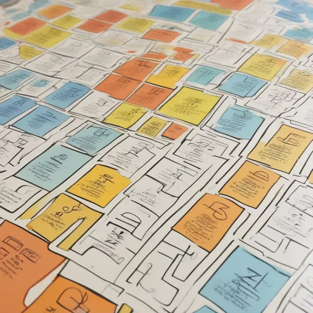 A teacher navigates a maze filled with pension symbols, calculating retirement eligibility and potential benefits at each intersection