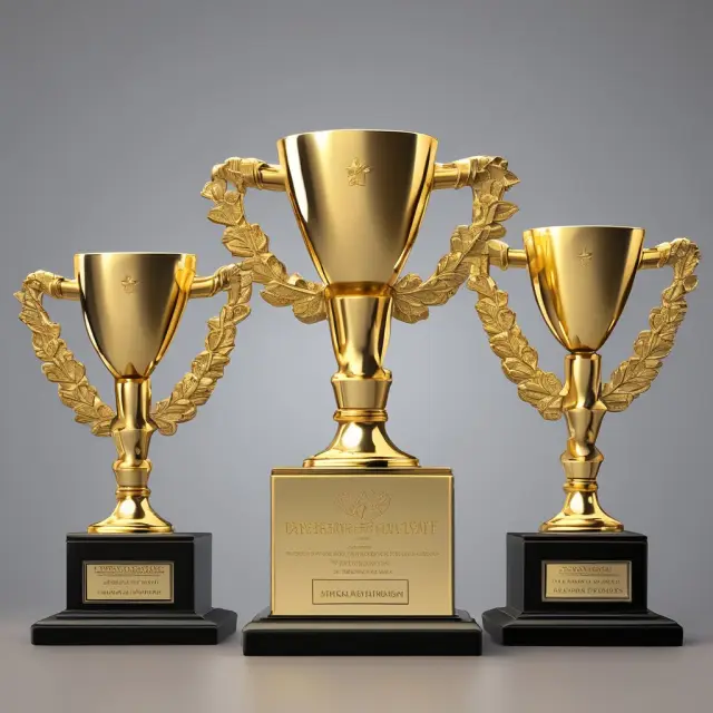 A comparison of the top three teacher retirement systems, represented by scales with gold trophies labeled 