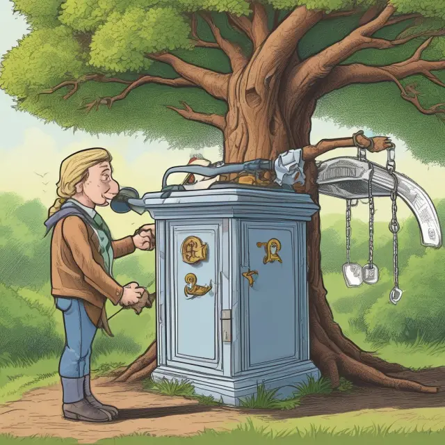 Grantor weighing choices between flexible revocable trust (living tree) and inflexible irrevocable trust (locked strongbox), symbolizing control and tax implications
