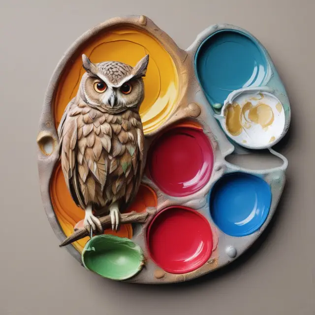 Two paints blending on an artist