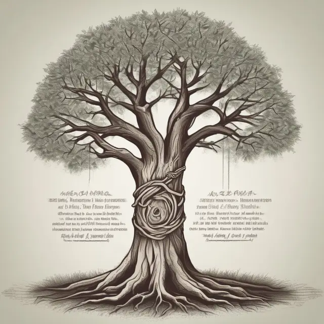 Tree forming a protective shield around a family tree, representing the role of trusts in securing assets for future generations
