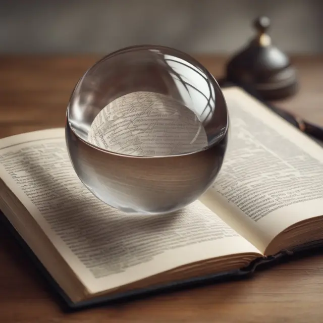 An image of a crystal ball displaying SEC documents streaming to an open book, representing trust indenture transparency.
