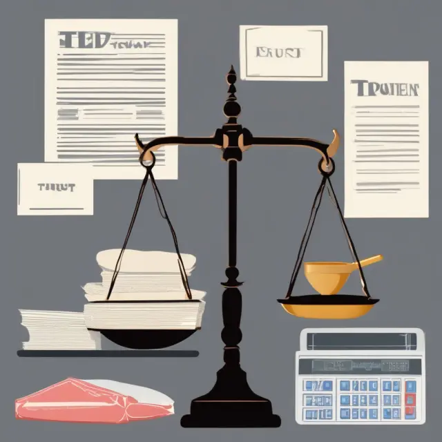 Two financial instruments, one representing trust receipts with merchandise and bank ownership, and the other symbolizing a letter of credit as a guarantee for security and payment.