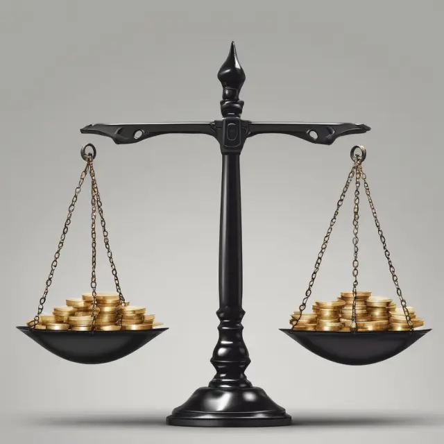 A balanced scale with trust company, wealth management firm, and bank depicted as weights, illustrating their differences in services.
