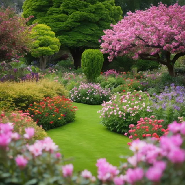 Vibrant garden metaphor for managing diverse trust assets with specialized trustees