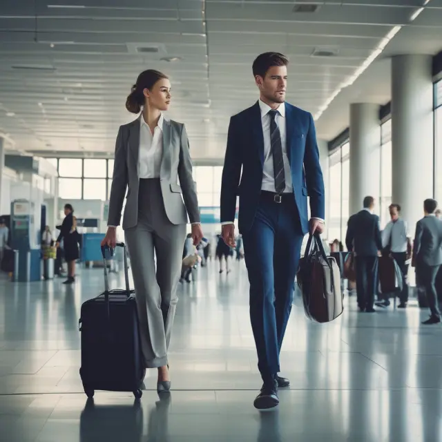 Professional sailing through airport with TSA PreCheck, bypassing regular security hassles.