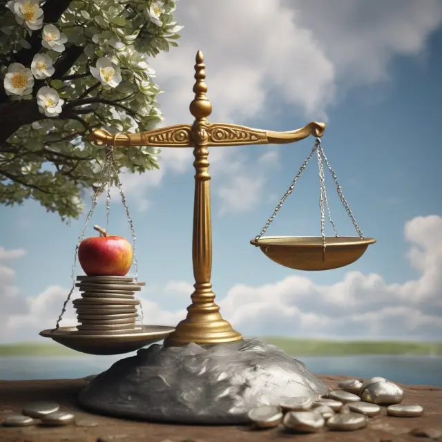 Golden apple symbolizes capital gains, while a cascade of silver coins represents dividends in this image depicting Total Shareholder Return.
