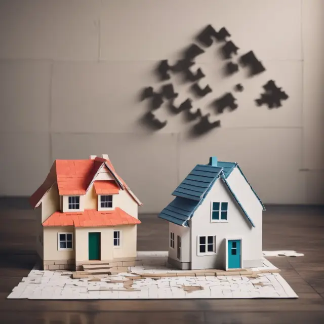 A balance between a completed renovated house and an unfinished jigsaw puzzle, comparing the risks, time commitment, and returns of turnkey properties and traditional real estate investments