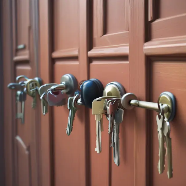 Image of golden keys opening doors symbolizing the ease and opportunities offered by turnkey businesses in franchises, direct sales, and real estate.