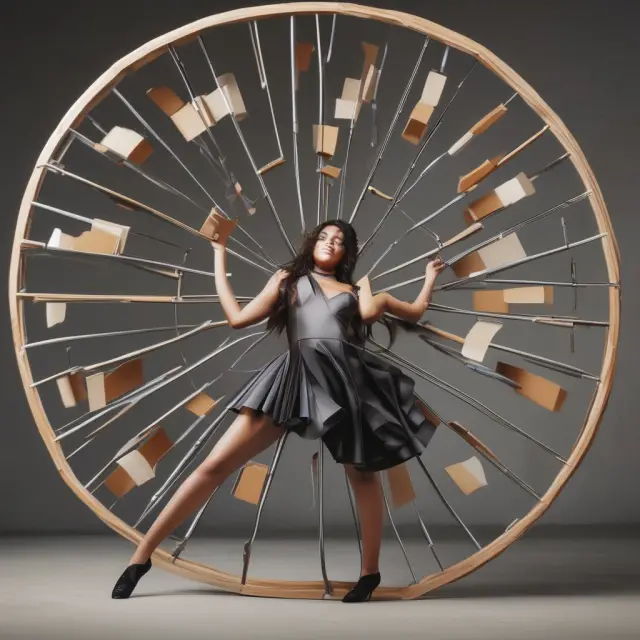 Dancer spinning on a giant inventory wheel, emphasizing efficient inventory management and high turnover