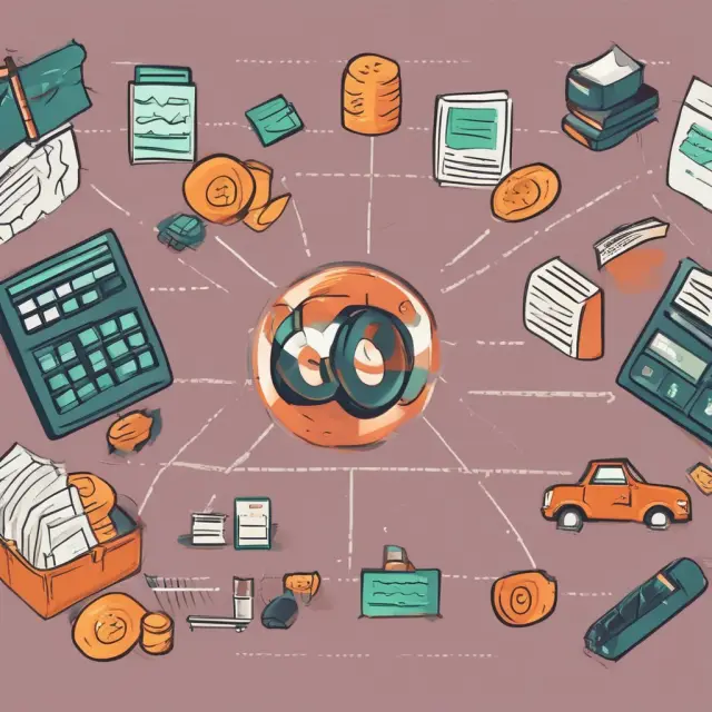 A visualization of efficiently rotating financial components - accounts receivable, inventory, investments, and assets.