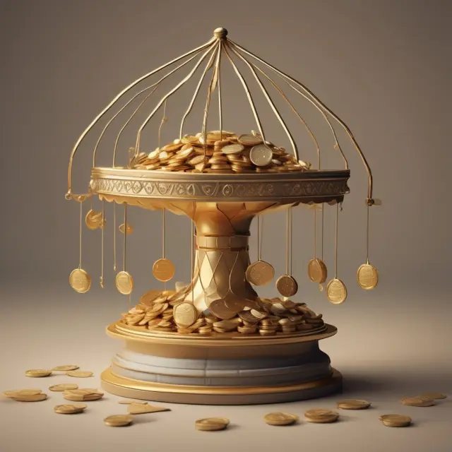 Golden merry-go-round signifying the efficiency and speed of business operations through turnover ratios