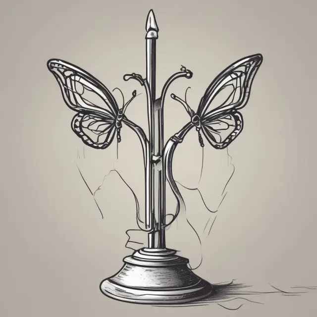 Butterflies signifying bullish and bearish tweezers emerging from a candlestick chart, illustrating potential trend reversals.
