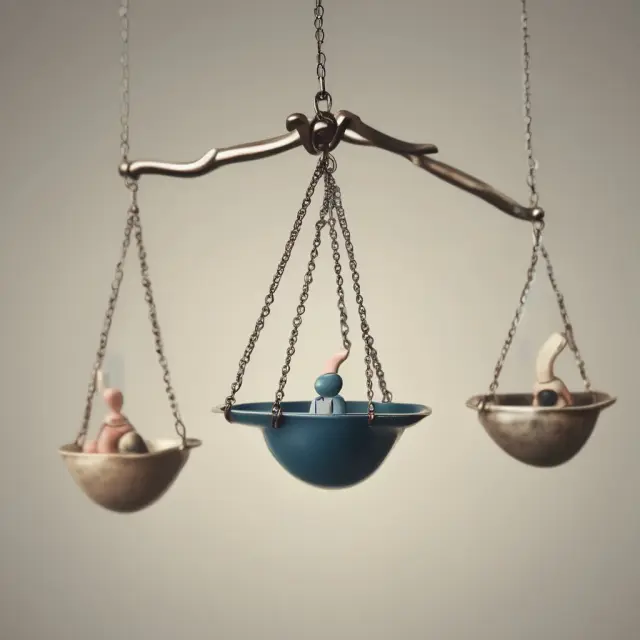 Pendulum swinging between creditworthy borrowers and lenient/stricter underwriting guidelines, symbolizing varying lender parameters