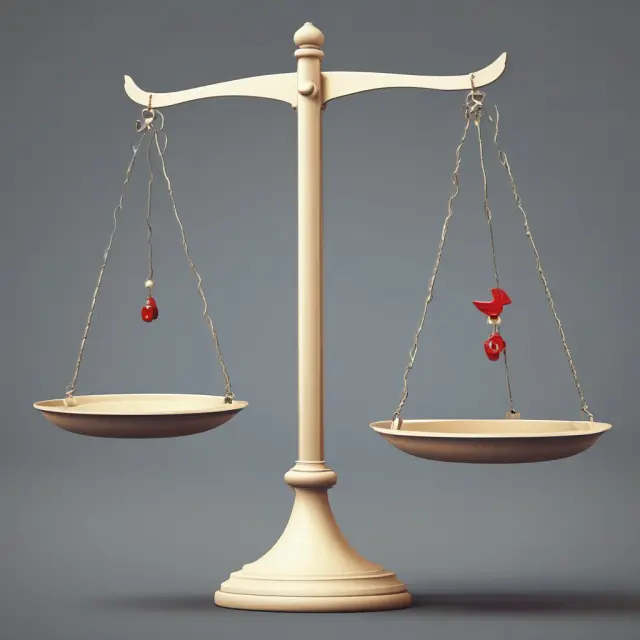 Two-tailed test with a scale balancing null and alternative hypotheses. Z-scores determine the weight of each hypothesis