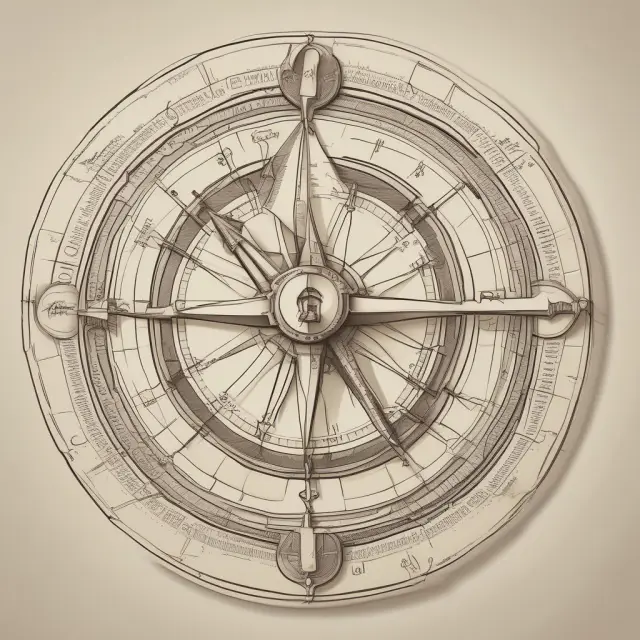 A compass with two pointers navigating financial data and graphs, symbolizing the significance of two-tailed tests in finance