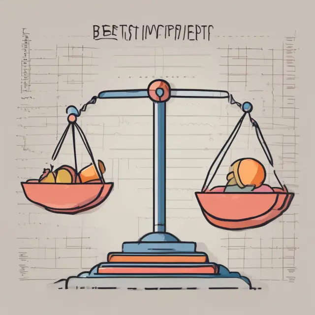 Visualization of reducing type II errors through best practices, represented by weights on a scale balanced on a graph