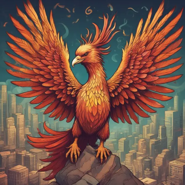 A mythical Phoenix, symbolizing wealth and transformation, being nurtured by financial solutions from UBS Wealth Management advisors
