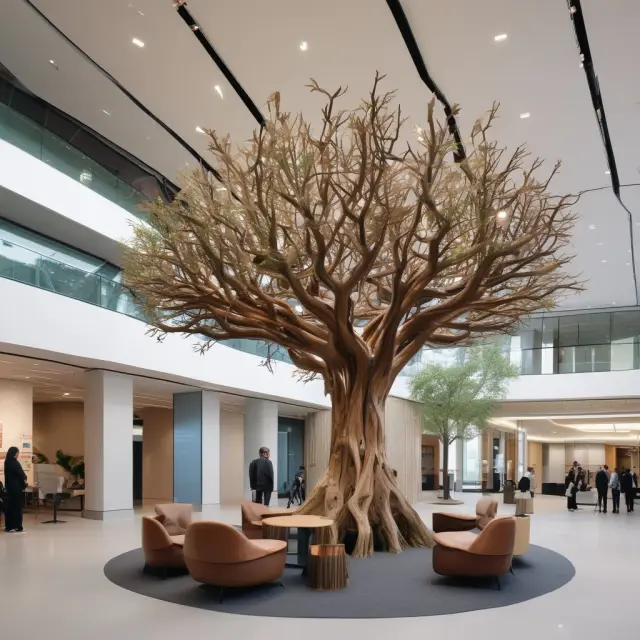 Interactive tree displaying FAQs about UBS, symbolizing knowledge growth and accessibility