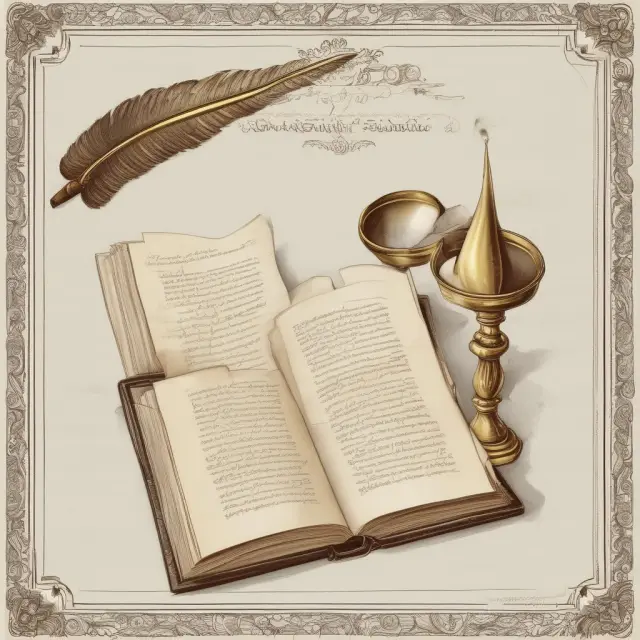 Golden quill writing UCC-1 statement components on a legal document with scales representing fairness.