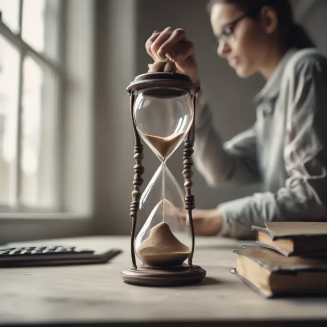 An image of a lender holding an hourglass, symbolizing the power to extend loan terms through UCC-1 continuation statements