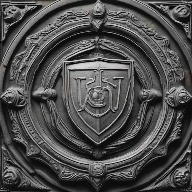 A UCC-1 statement depicted as an ancient, golden protective amulet. The document is held aloft by a creditor during a tumultuous collections process.