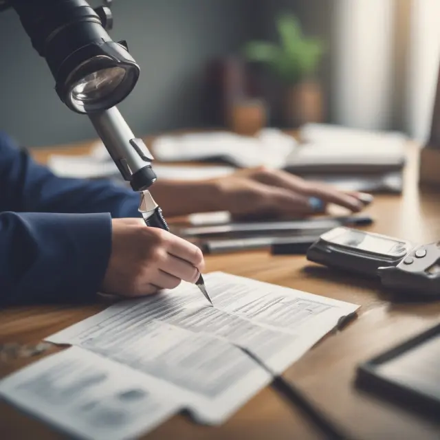 An enforcing regulator with magnifying glass over a mortgage lender to ensure UDAAP compliance