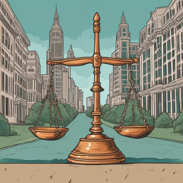 Scales symbolizing CFPB and FTC balancing justice and consequences for entities found to have violated UDAAP regulations