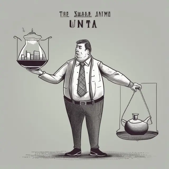 Investor holding a UIT, one side illustrating accumulation gains and the other losses; tax collection during distribution phase being poured into an IRA teapot.