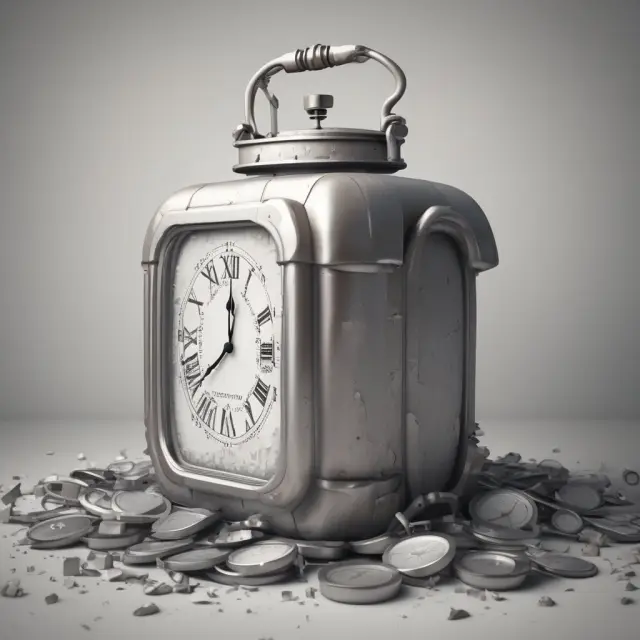 Unit Investment Trust as a time capsule with a ticking clock, depicting the importance of understanding UIT maturity and redemption procedures.