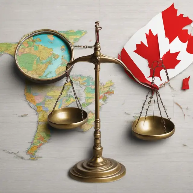 Two scales represent Canadian and US tax laws balancing Unlimited Liability Corporations (ULC) investments.