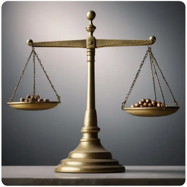 Two scales weighing Ulcer Indices for different investments, illustrating risk management in practice