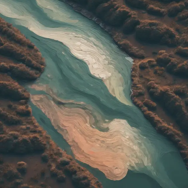 An image of a clear river filled with socio-economic data flowing towards selective filters that reveal ultimate mortality tables.