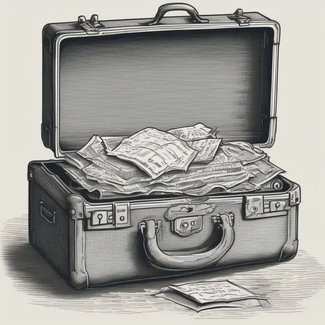 Insurance and reinsurance companies collaborating, sharing a burdened suitcase representing risk transfer for managing potential ultimate net losses