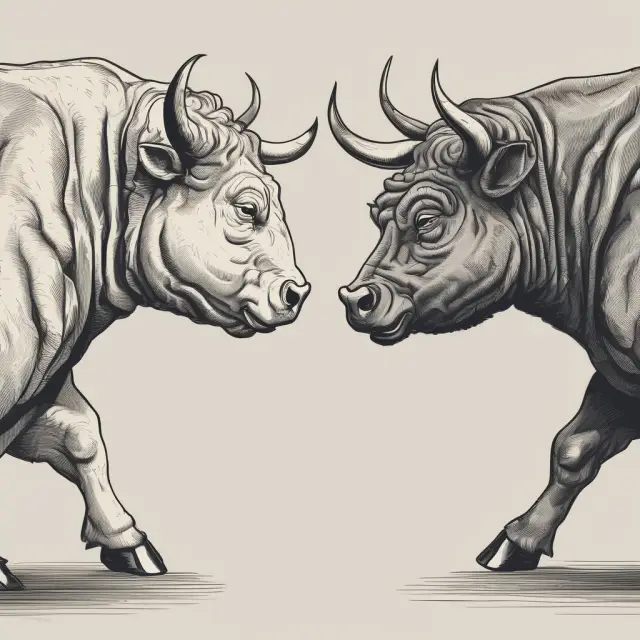 Bull and bear depicted with diverging Ultimate Oscillators; emphasizing the need for additional technical indicators and analysis in trading.