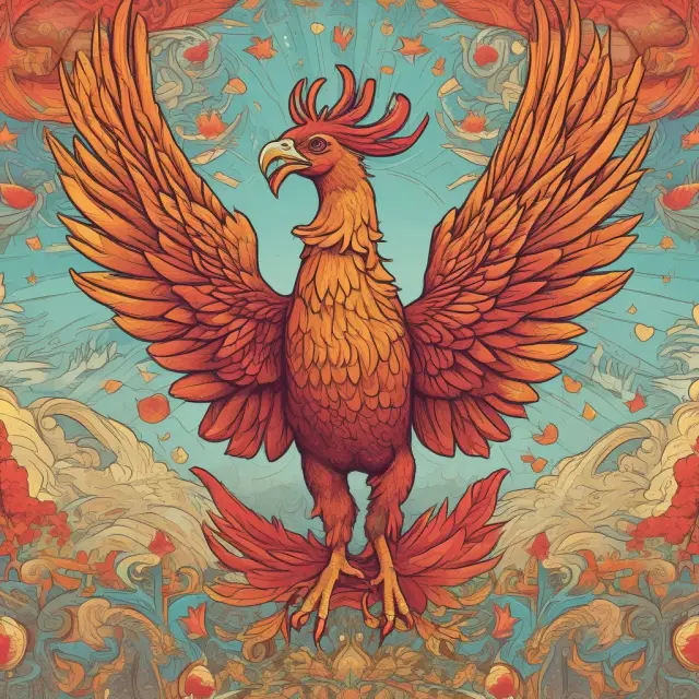A phoenix rising from a pile of gold coins symbolizes UHNWIs