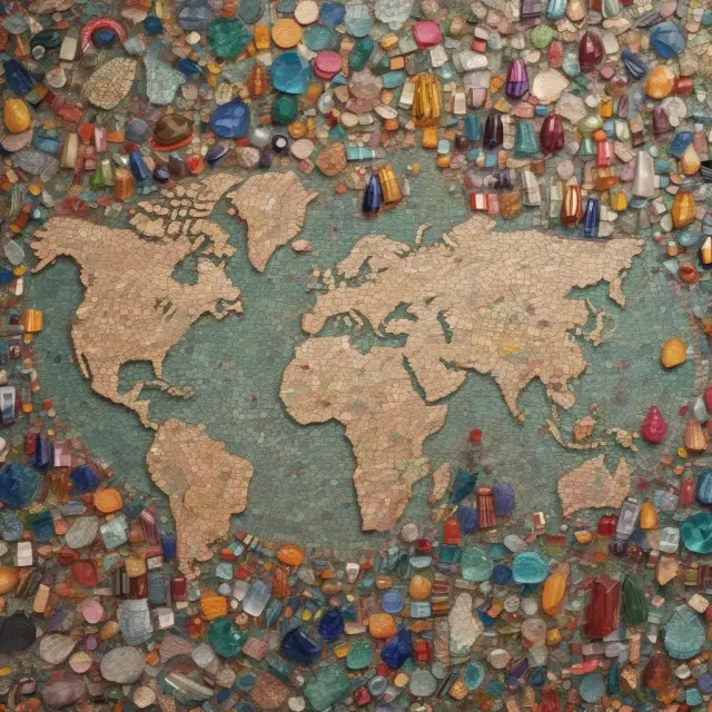 Precious gems representing Ultra-High-Net-Worth Individuals scattered across a world map
