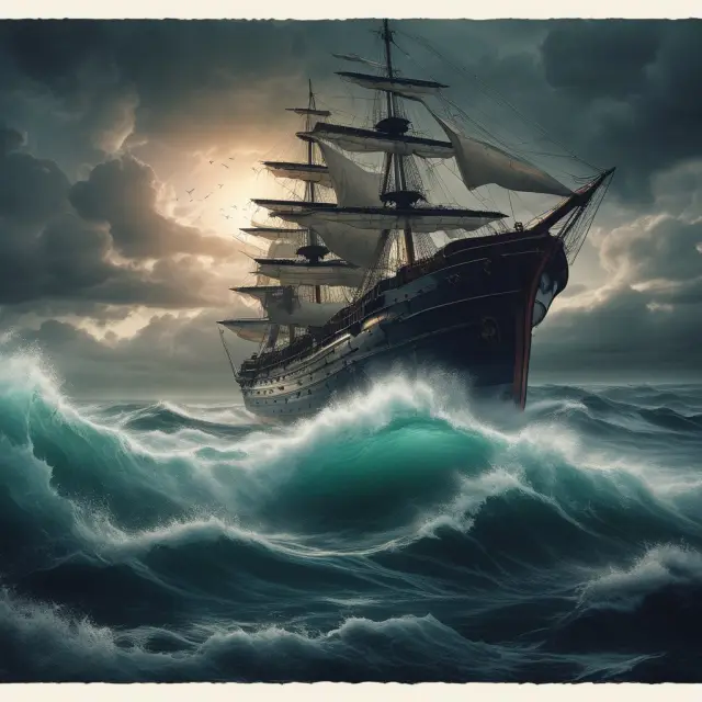 A ship navigating stormy waters adheres to its granted boundaries to prevent ultra vires acts and subsequent legal, reputational, or financial repercussions.