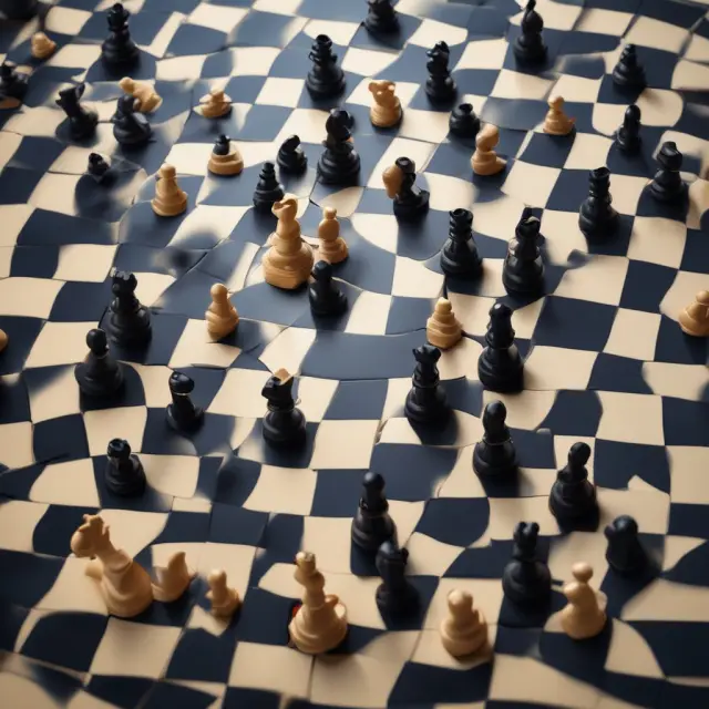An image of puzzle pieces representing various assets being assembled on a strategic chessboard to form a unified managed account
