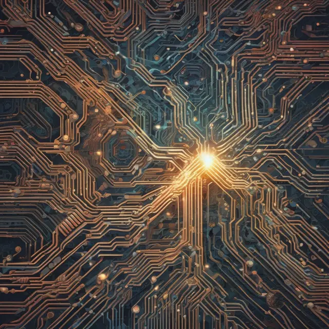 A mosaic of interconnected circuits representing the technological advancements streamlining account management in Unified Managed Accounts.