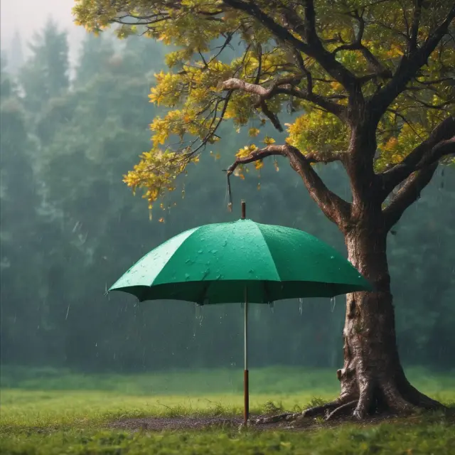 Umbrella shielding tree: An image representing the protection offered by umbrella insurance for wealth and assets.