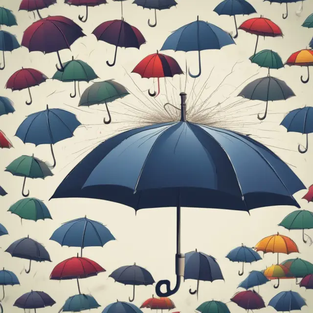 Umbrella insurance protecting against car, property damage, defamation, and personal injury.